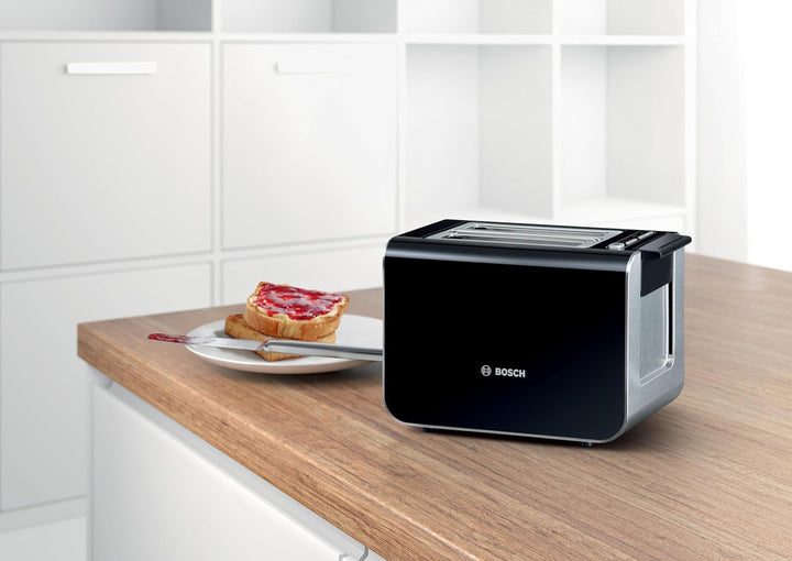Bosch Toaster Styline TAT8613N, integrierter Brötchenaufsatz, Liftfunktion, Auftaufunktion, Abschalt