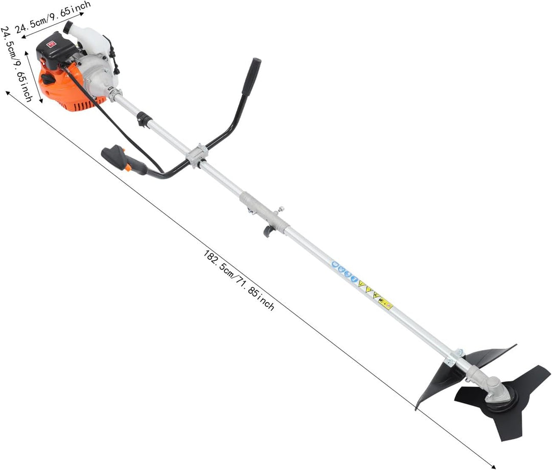 Rasentrimmer 42.7CC Benzin Kantenschneider mit 3-in-1-Schnittkopf und Luftkühlung System für Wäldern