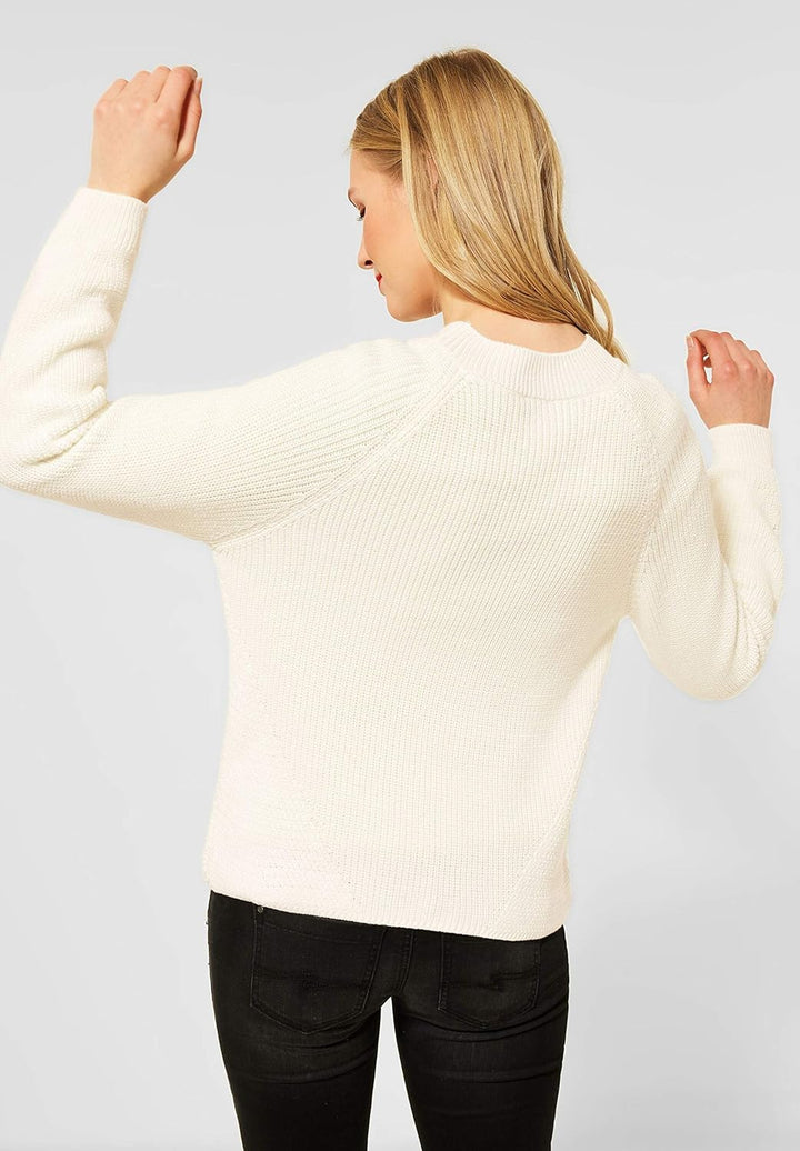 STREET ONE Damen 301488 Pullover, Off White, 34