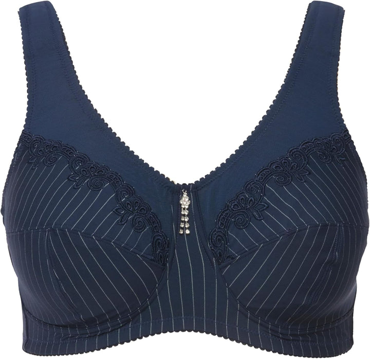 Ulla Popken Damen Entlastungs-BH, Ohne Bügel, Strassanhänger, Cup C - G BHS 110C Nachtblau, 110C Nac