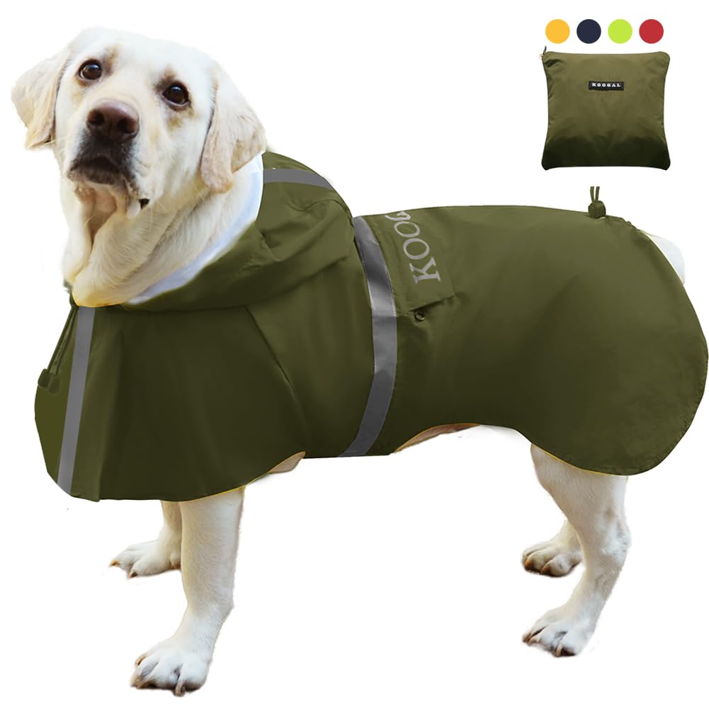 Grosse Hunde Regenjacken Mit Kapuze,Hunde Regenmantel,Mit Reflektierenden Sicherheitsstreifen, Wasse