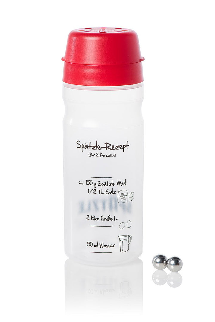 Das Original 2 Portionen (675ml rot) Selbstgemachte Spätzle mit unserem Spätzlemaker - Spätzleshaker
