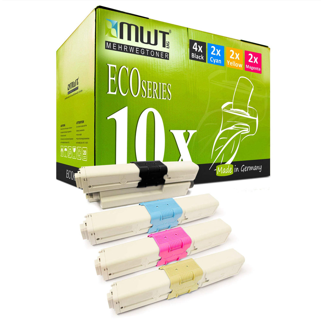 10x Kraft Office Supplies Toner kompatibel für Oki MC 351 352 361 362 561 562 DN DNW ersetzt 4446980