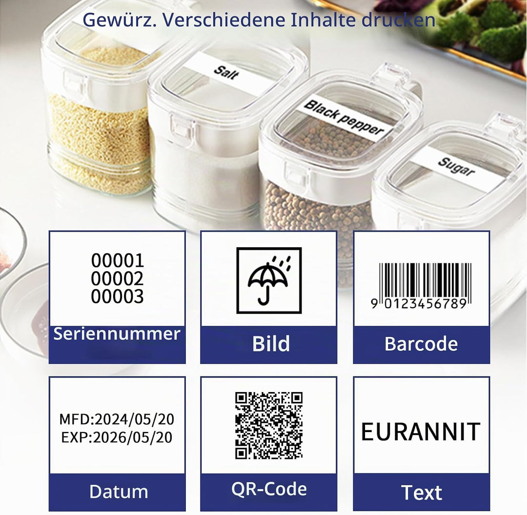 Tragbarer Mini-Tintenstrahldrucker E98 – grosser 2,8-Zoll-Touchscreen und vollständig geschlossenes