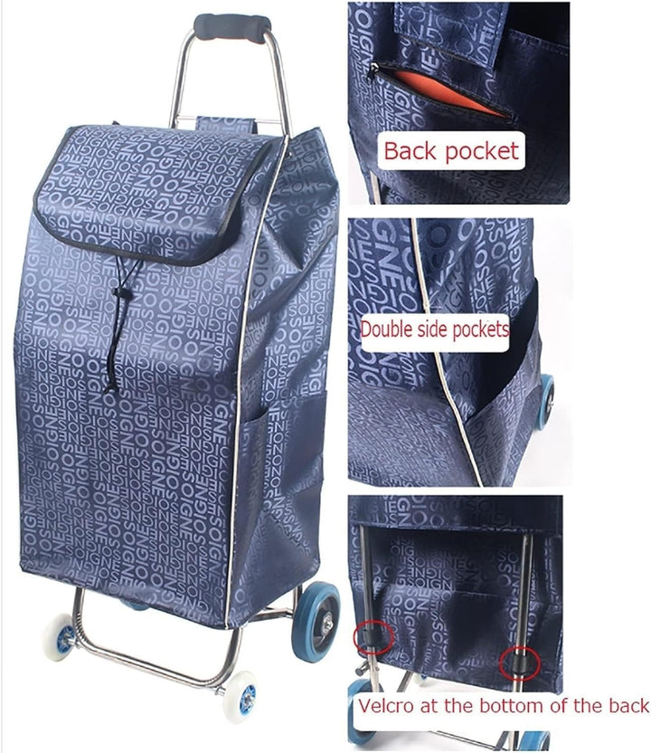 1/2 Stück Ersatztasche für Einkaufswagen – 72 l Ersatztasche für Handwagen, Einkaufstasche mit Seite