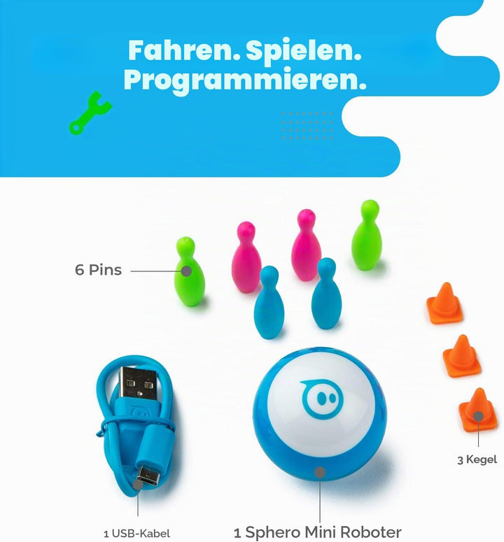 Sphero 0817961020493 Mini Blau-Appsteuerbarer Roboterball,