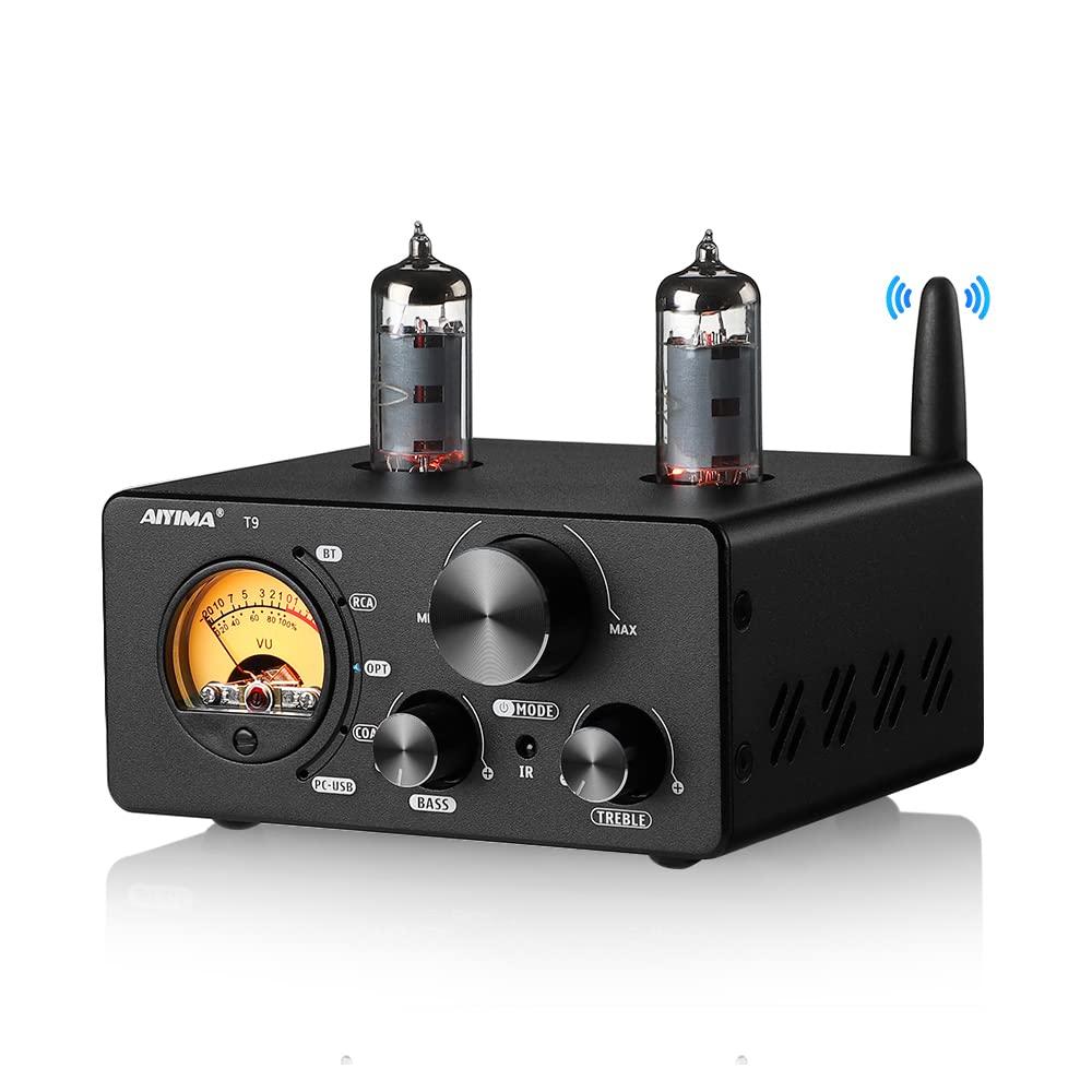 Aktualisierung AIYIMA Tube T9 Bluetooth 5.0 6K4 Vakuumrohrverstärker USB DAC 100W Stereo-Empfänger A