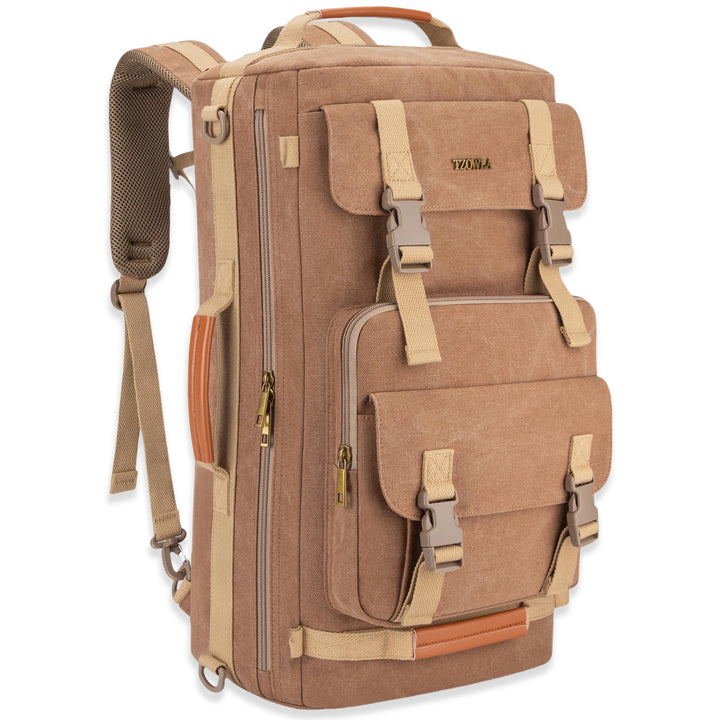 Tzowla Canvas Reiserucksack 3-in-1 umwandelbarer Rucksack Seesack passend für 17 Zoll Laptop L-40 Li