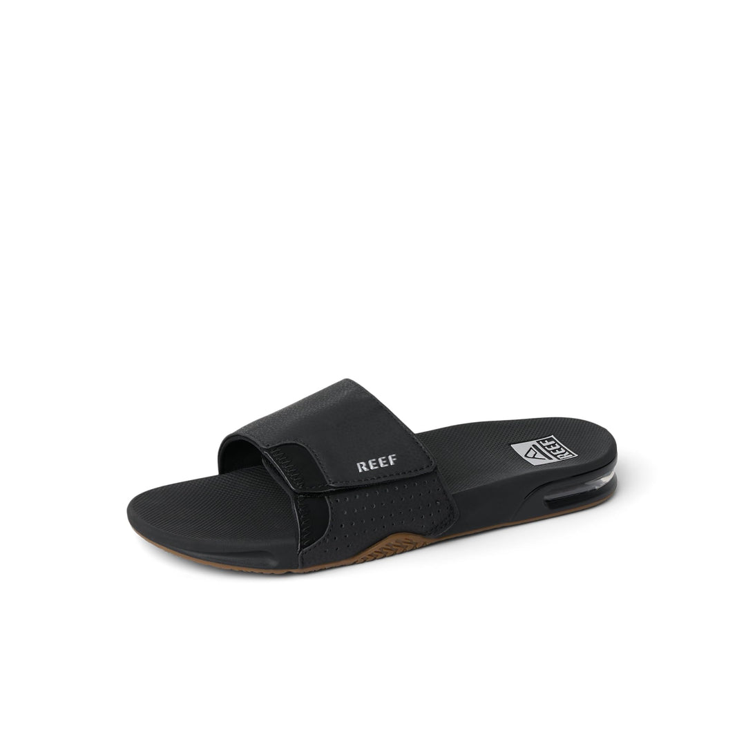 Reef Herren Fanning Slide Flipflop 37.5 EU Black Silver, 39 EU