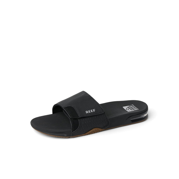 Reef Herren Fanning Slide Flipflop 37.5 EU Black Silver, 39 EU