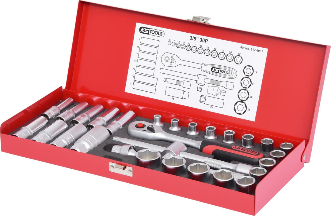 KS Tools 917.4031 3/8" Steckschlüssel-Satz, 30-tlg.