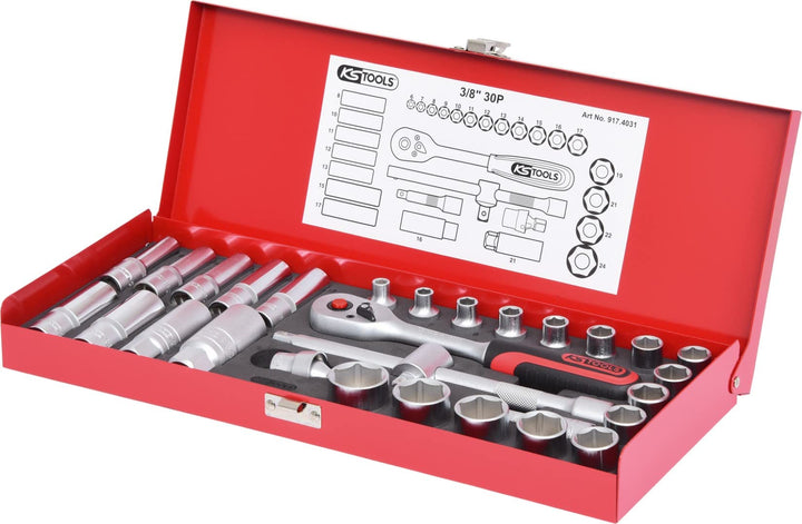 KS Tools 917.4031 3/8" Steckschlüssel-Satz, 30-tlg.