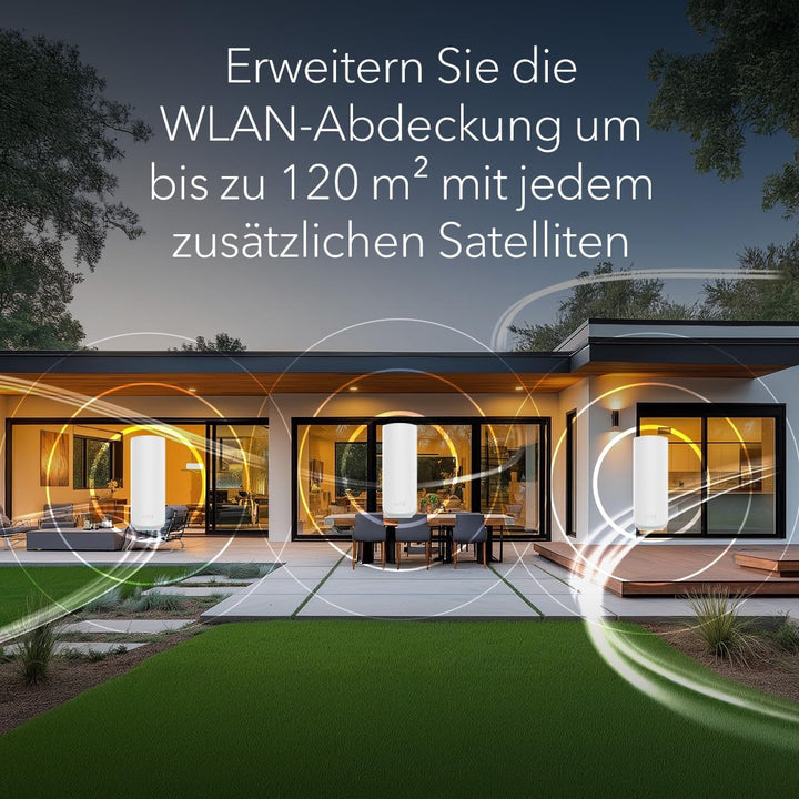 NETGEAR Orbi Serie 370 | Mesh WiFi 7 Satellit | RBE370 | Kompatibel mit Orbi Serie RBE372 / RBE373 |