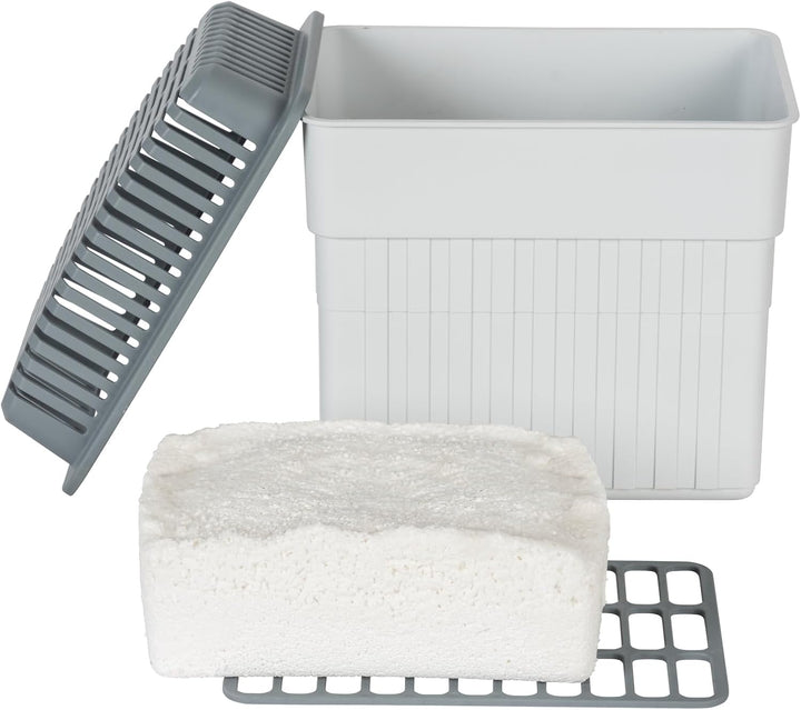 WENKO Feuchtigkeitskiller mit 2 kg Granulatblock, Raumentfeuchter, fasst bis zu 2,8 l Feuchtigkeit,