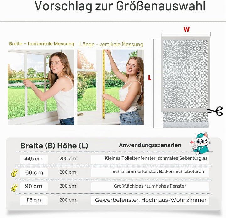 Lifetree Fensterfolie Blickdicht Selbsthaftende Sichtschutzfolie Fenster Dekofolie Privatsphäre Stat