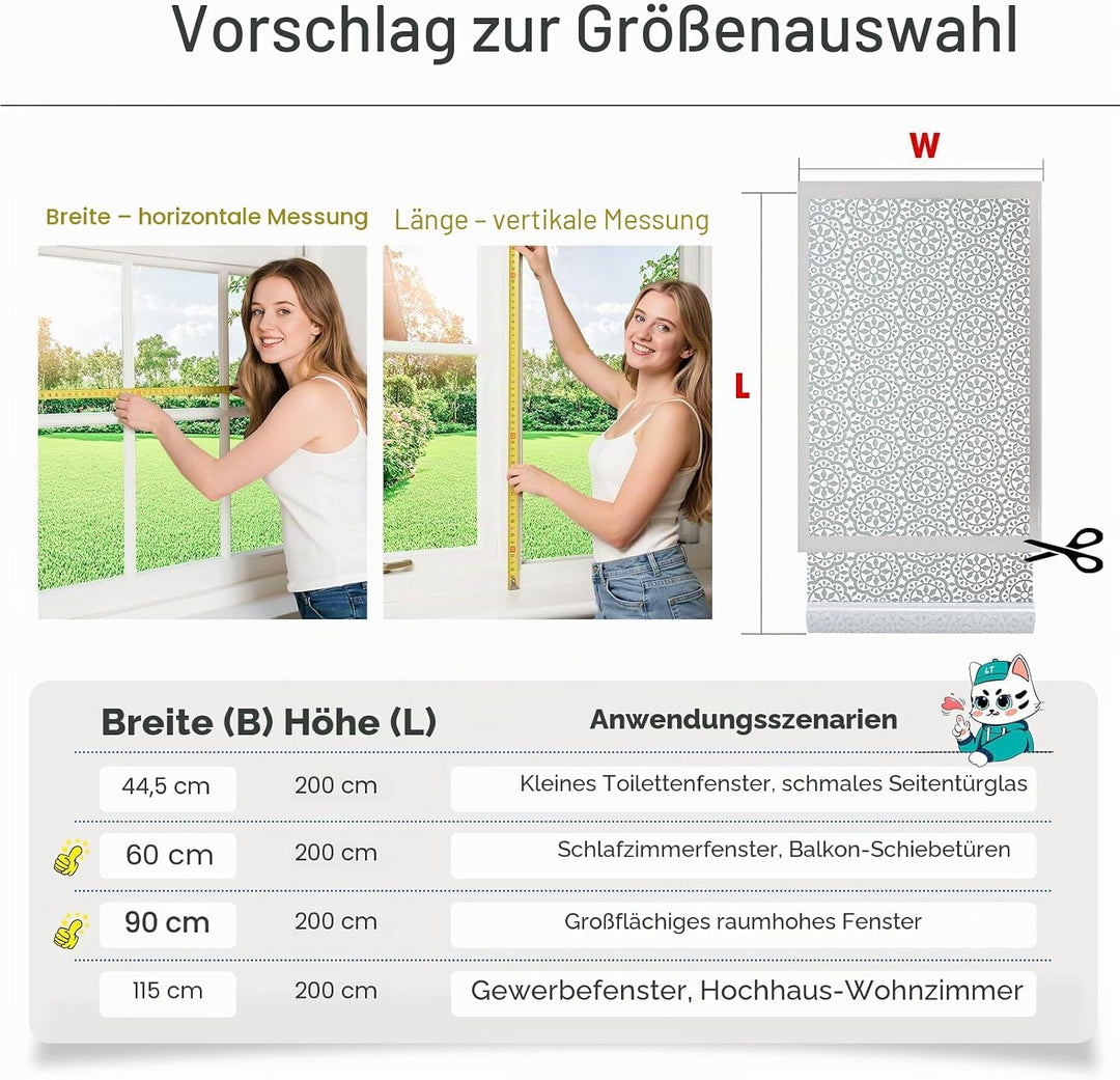 Lifetree Fensterfolie Blickdicht Selbsthaftende Sichtschutzfolie Fenster Dekofolie Privatsphäre Stat