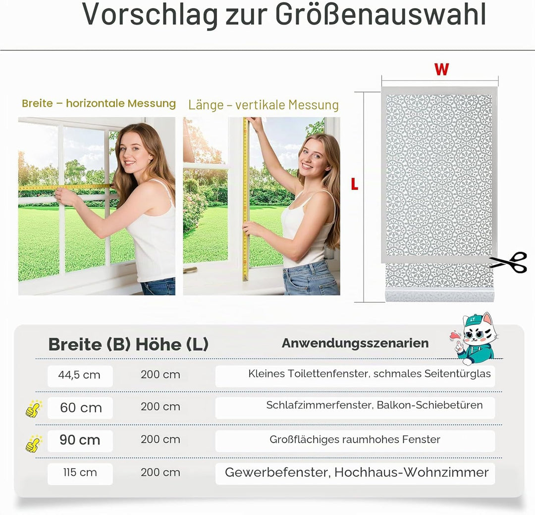 Lifetree Fensterfolie Blickdicht Selbsthaftende Sichtschutzfolie Fenster Dekofolie Privatsphäre Stat