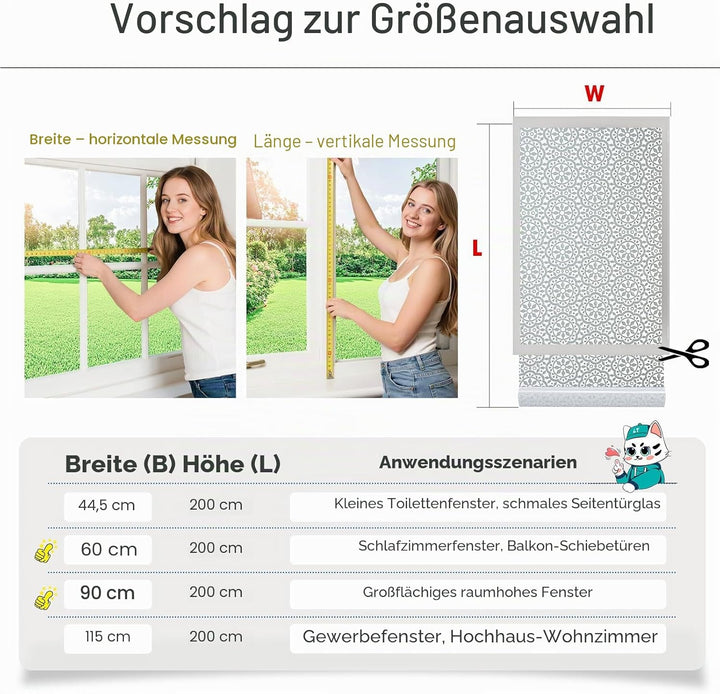 Lifetree Fensterfolie Blickdicht Selbsthaftende Sichtschutzfolie Fenster Dekofolie Privatsphäre Stat
