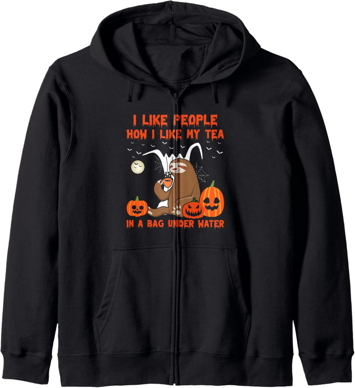 I Like People How I Like My Tea In A Bag Under Water Faultier Kapuzenjacke