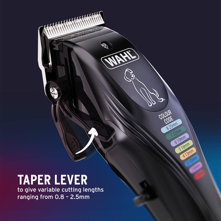 WAHL Color Pro Wiederaufladbare Haustierschneidemaschine, Haarschneidemaschine mit kodierten Kämmen,