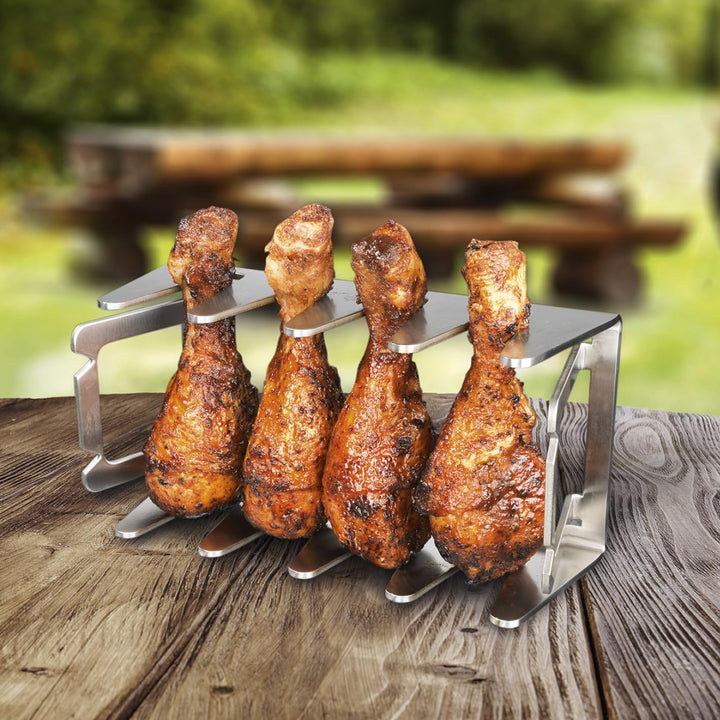 BBQ Rescher Bavarian Rescher Multi Grill Rack Robustes Edelstahl | Idealer Winkel für Fleisch, Ganz