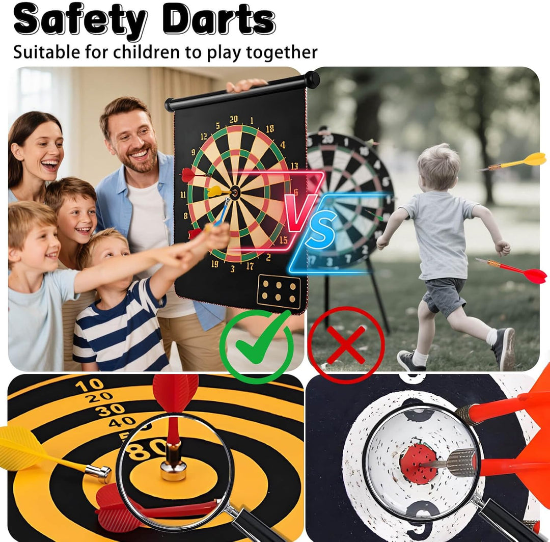 DxxD Dartscheibe Magnetisch Junge Spielzeug, 38cm Dart Wurf Spiel Scheibe Klett Sichere doppelseitig