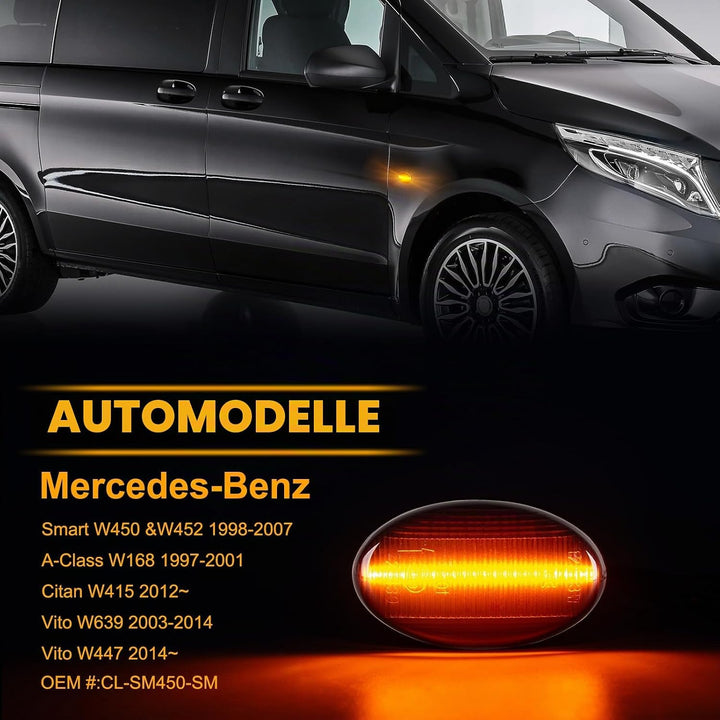 OZ-LAMPE LED Blinker Seitenblinker für Mercedes-BenzSmart W450 W452 A-Class W168 Citan W415 Vito W63