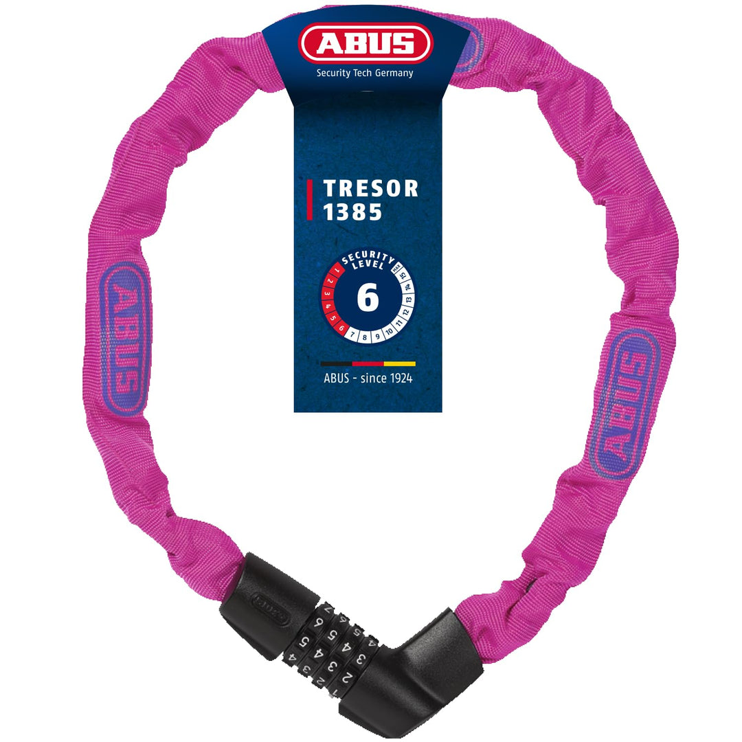ABUS Kettenschloss Tresor 1385/75 – Zahlenschloss aus gehärtetem Stahl – 6 mm starke Vierkantkette –