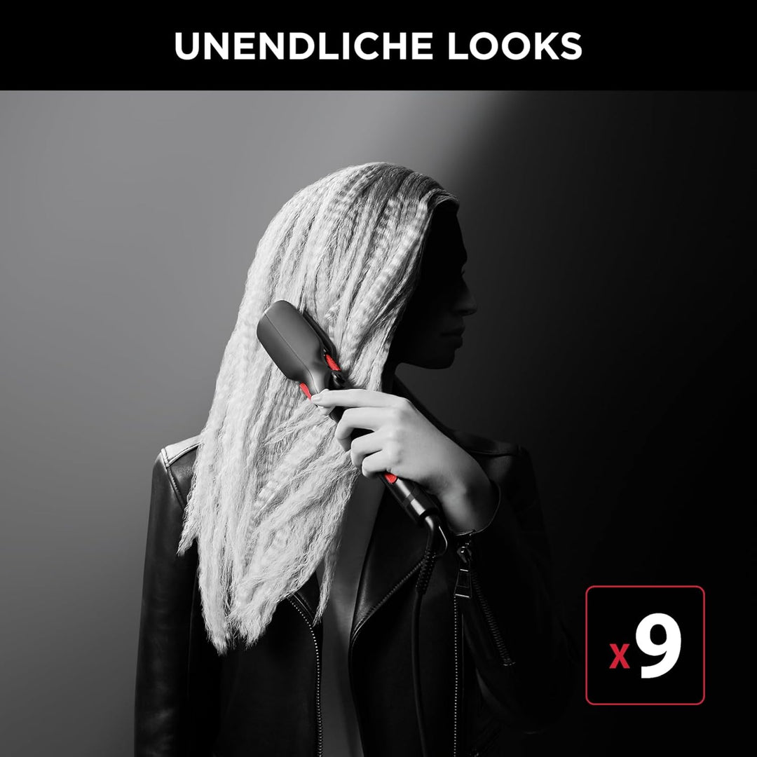 Rowenta x Karl Lagerfeld Looks Infinitos 9 in 1 CF422L- Haarglätter und Lockenstab, Lockenstab, heis