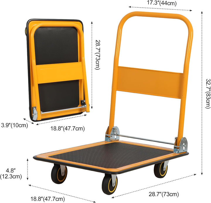 Panana Plattformwagen, Transportwagen Klappbar mit 150 kg Tragfähigkeit - Transportkarre Handwagen K