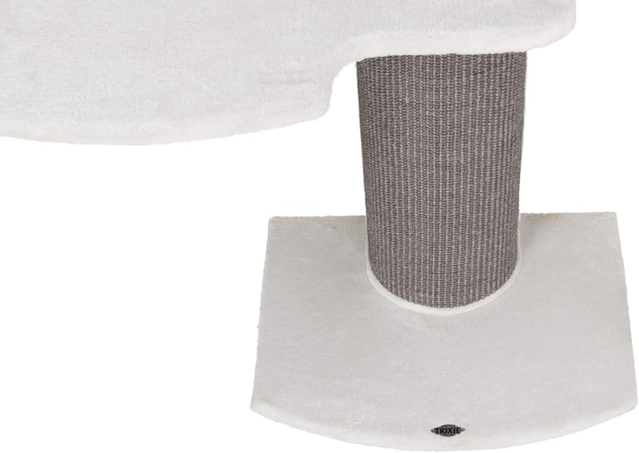 TRIXIE Kratzbaum Acadia 160 cm in weiss/grau – mehrstöckiger Katzenbaum mit gemütlichen Liegeflächen
