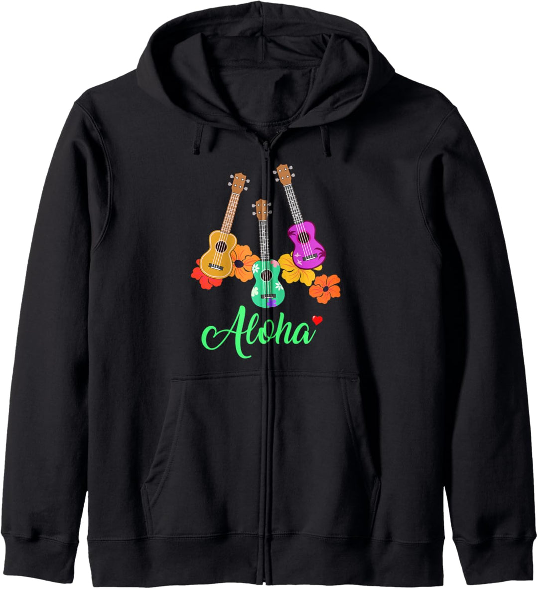Ukulele Hawaiianisch Tropisch Geschenk Kapuzenjacke