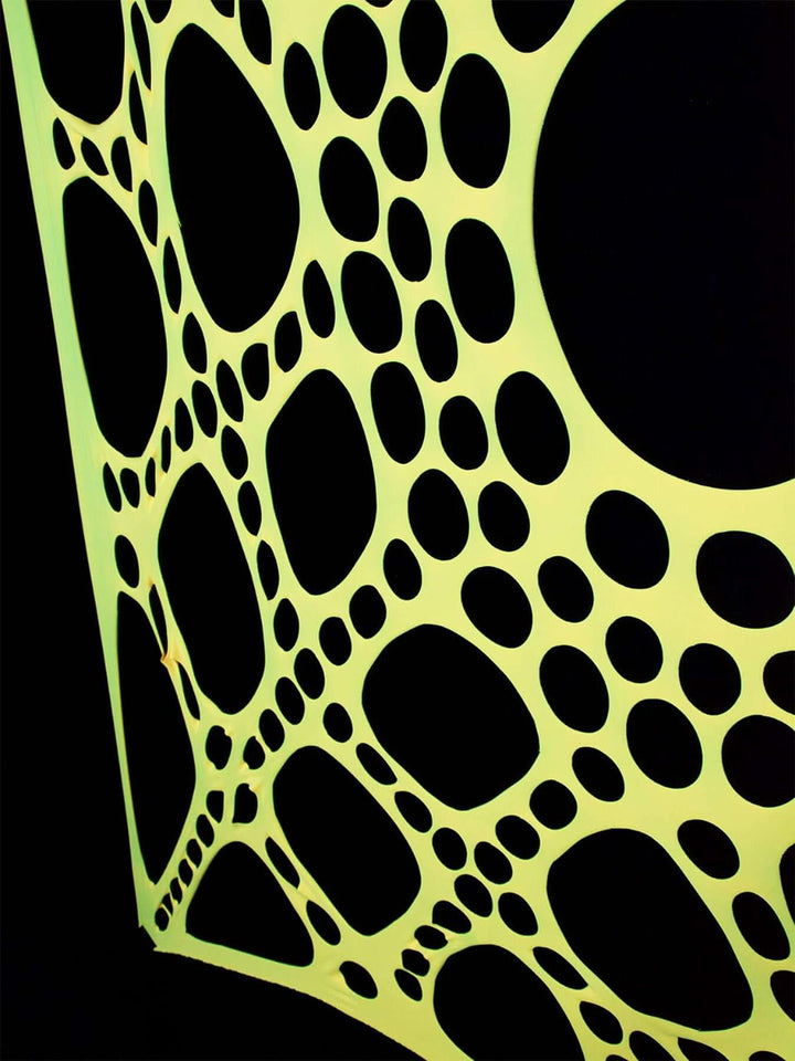 PSYWORK Schwarzlicht Segel Spandex Neon Spiderweb Sonnengelb, 3x3m, Sonnengelb