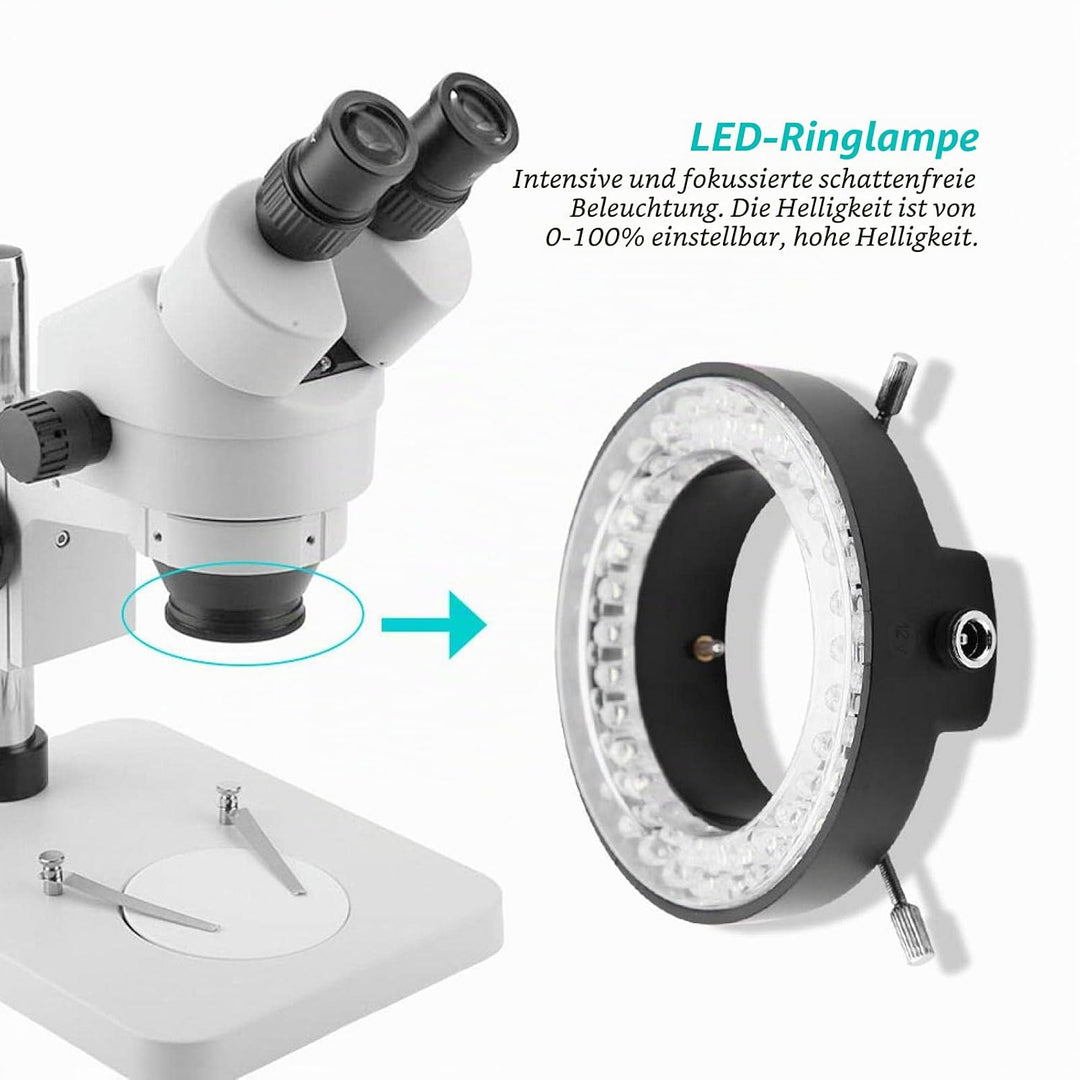 3,5 W LED-Mikroskop-Ringlicht, Mikroskope LED-Beleuchtungslampe Helligkeit Einstellbare Ringlampe Be