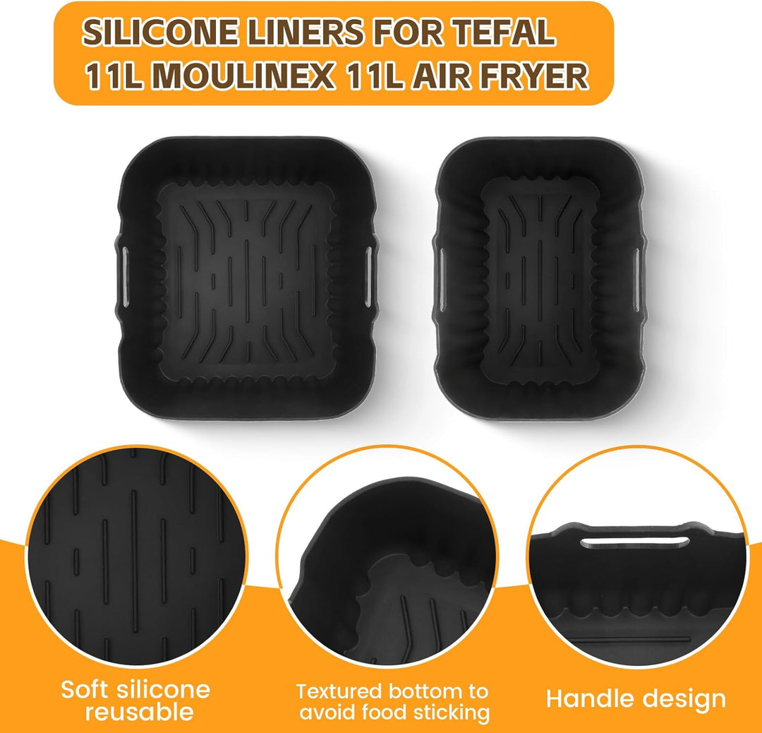 Silikonform Heissluftfritteuse Zubehör für Tefal Dual Easy Fry XXL EY942BE0 Doppelkammer 11L 6,5/4,5