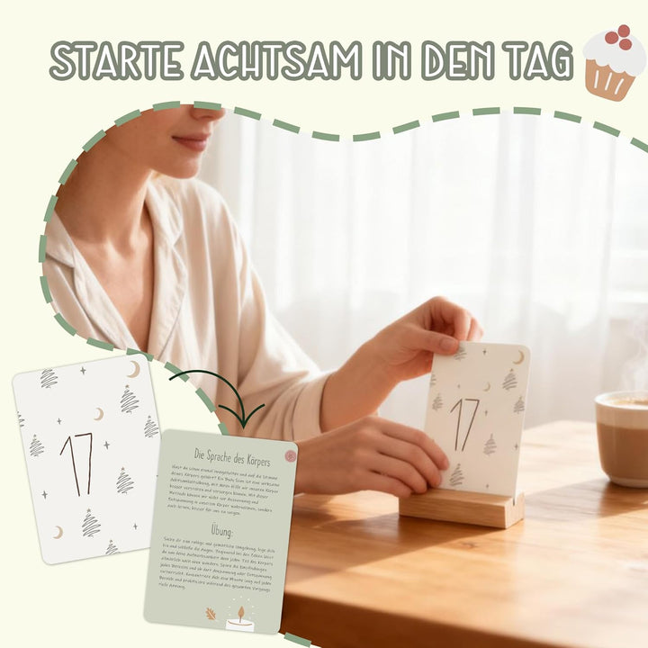 Achtsamkeit Adventskalender 2025 für Frauen – 24 inspirierende Karten mit Zitaten, Affirmationen & A