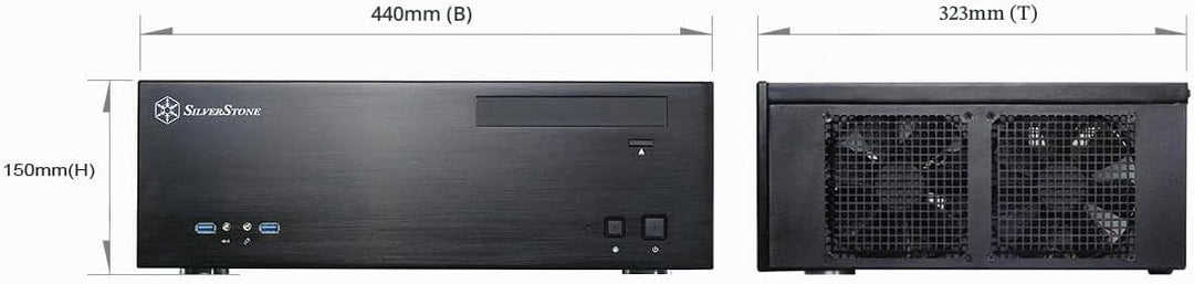 SilverStone SST-GD04B USB 3.0 - Grandia HTPC Micro ATX Desktop Gehäuse mit hochleistungsfähigem und