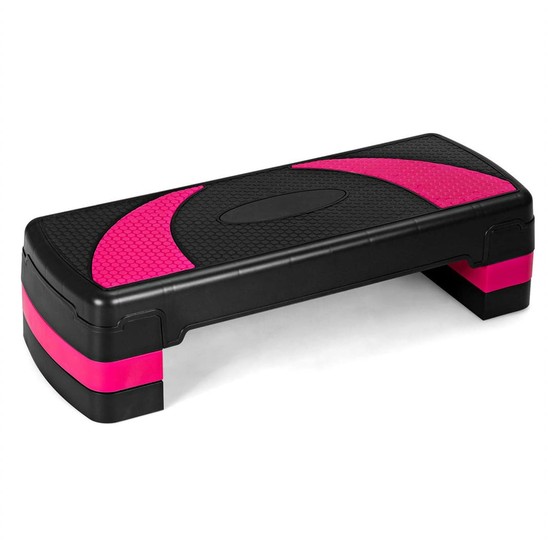 COSTWAY Höhenverstellbarer Aerobic Stepper mit zwei Stufen von 10 cm und 15 cm, Steppbrett bis 250KG