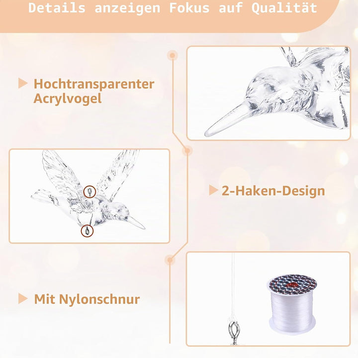 NUPTIO 30 Stücke DIY Fliegenden Vogel Dekorative Decke Hängen Ornamente Weihnachtsbaum für Zuhause K