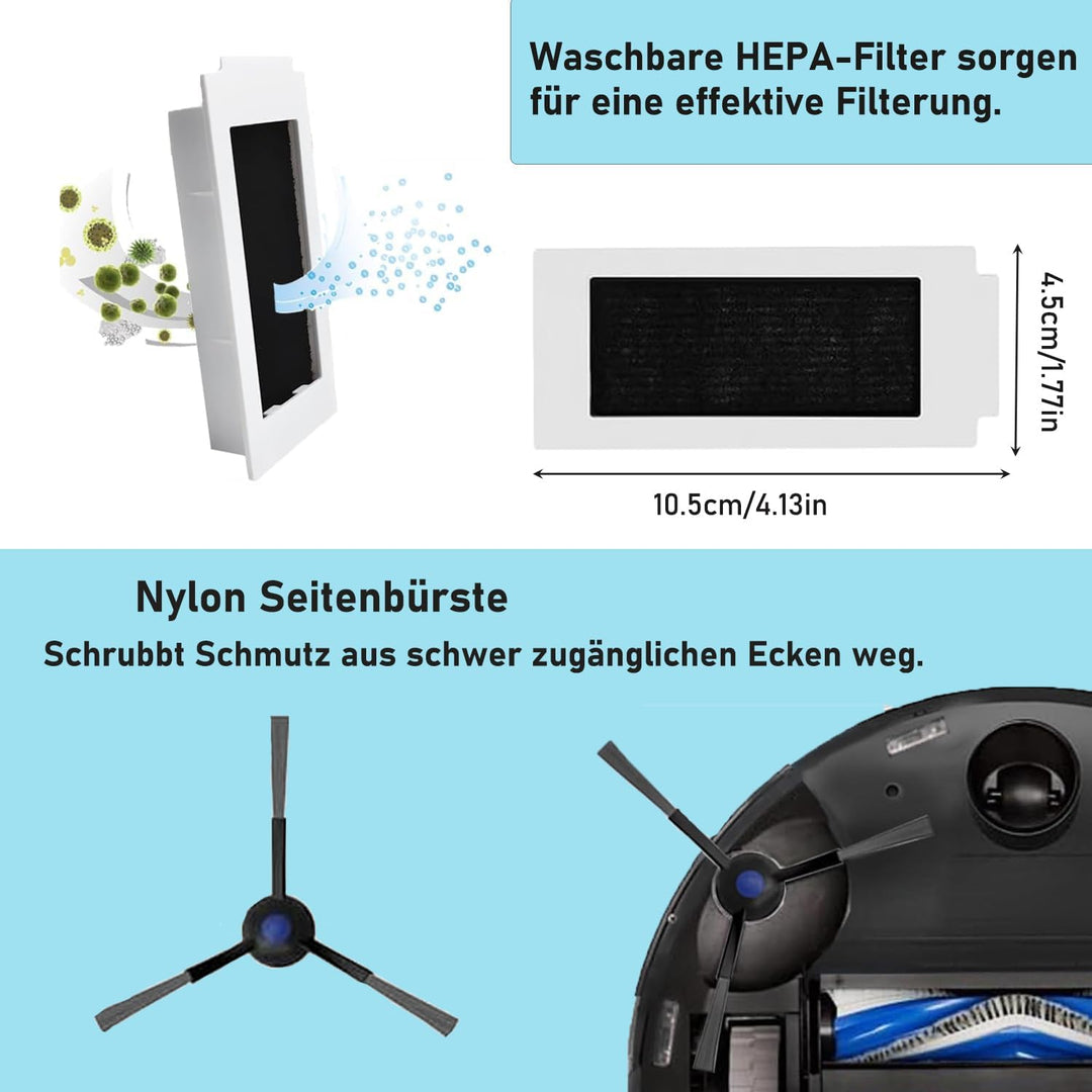 Zubehörset für ECOVACS DEEBOT T30 Omni / T30 Pro Omni, Saprdii 6 Antibakterielle Staubbeutel, 6 Mopp