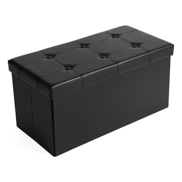 SONGMICS 76 cm Sitzbank mit Stauraum, Sitztruhe, Aufbewahrungsbox, Fusshocker, faltbar, gepolstert,