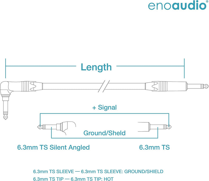 enoaudio Mogami 2524 Instrument Kabel | Neutrik Gold Silent Switch 6,3mm TS winkelklinke - 6,3mm TS