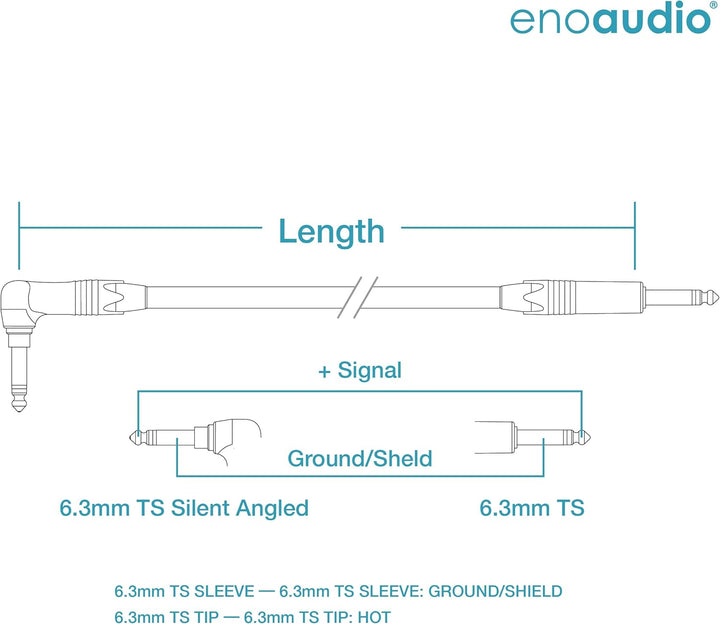 enoaudio Mogami 2524 Instrument Kabel | Neutrik Gold Silent Switch 6,3mm TS winkelklinke - 6,3mm TS