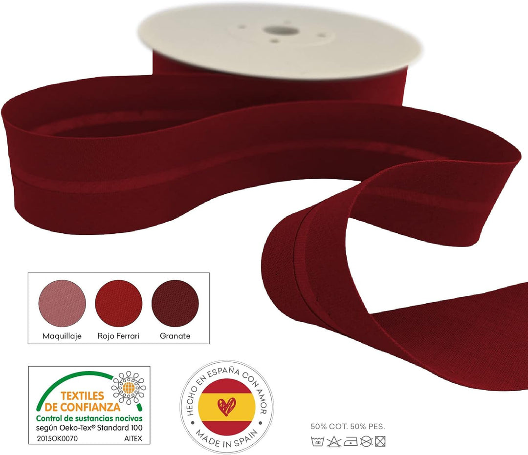 TEXTEX = 30 mm Breites Schrägband. 50% Baumwolle und 50% Polyester. Packung mit 3 Stück à 10 m - (Bi