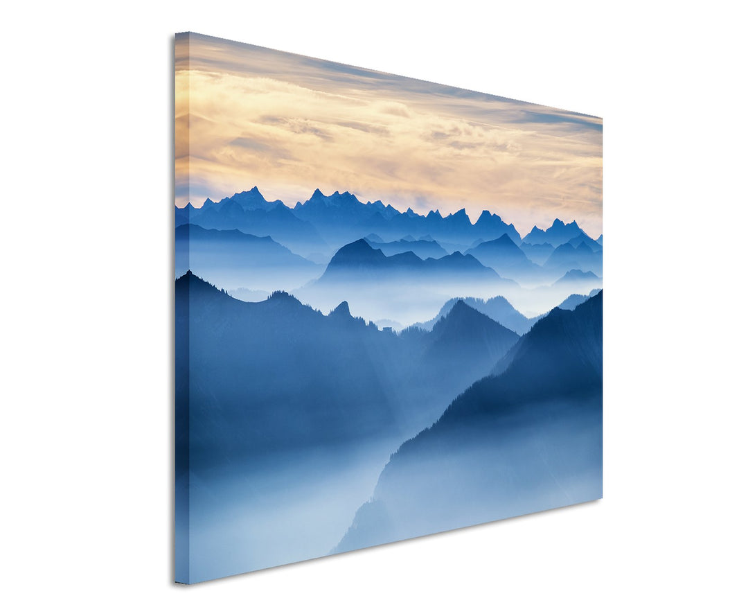 Paul Sinus Art Kunstfoto auf Leinwand 60x40cm Landschaftsfotografie – Wendelstein Gebirge, Bayern au