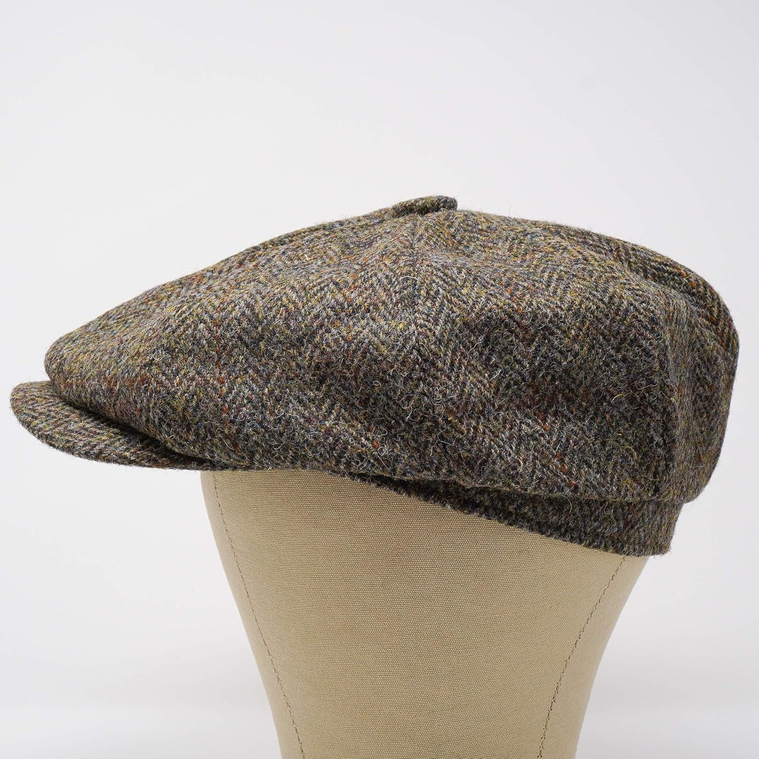 Borges & Scott Lomond Schirmmütze Newsboy – Schiebermütze aus 100% handgewebter Wolle - Harris Tweed