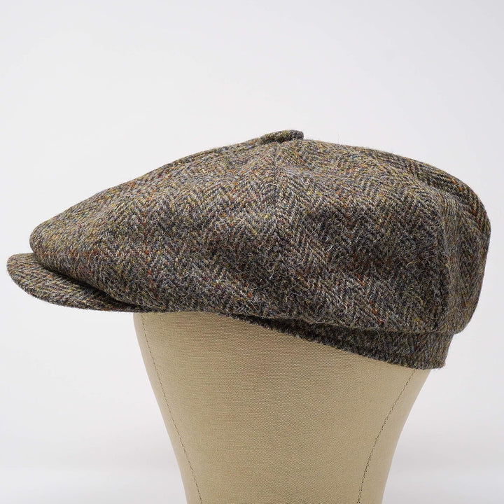 Borges & Scott Lomond Schirmmütze Newsboy – Schiebermütze aus 100% handgewebter Wolle - Harris Tweed