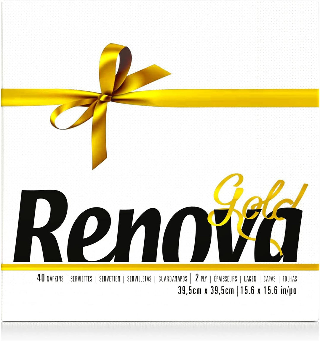 RENOVA Renova Gold Servietten, 600 Servietten, weiss, gross, 2 Schichten