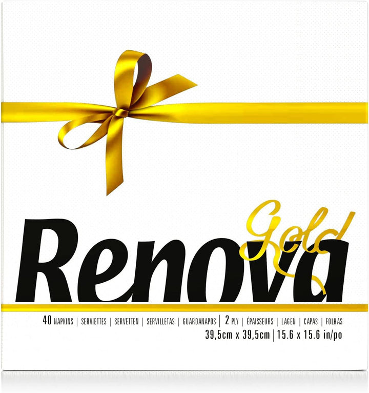 RENOVA Renova Gold Servietten, 600 Servietten, weiss, gross, 2 Schichten
