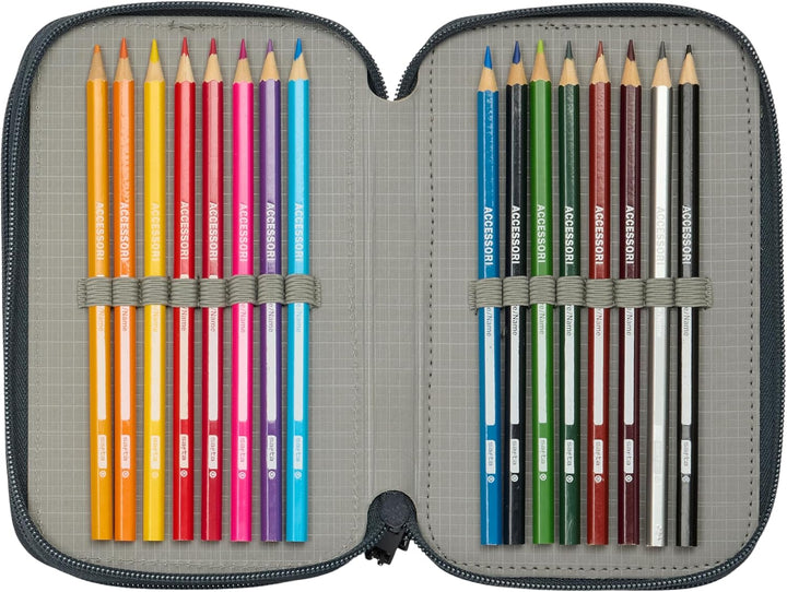 Real Madrid Equiicion 25/26 Schulmäppchen mit 37 nützlichen Utensilien, Kindermäppchen, ideal für Ki